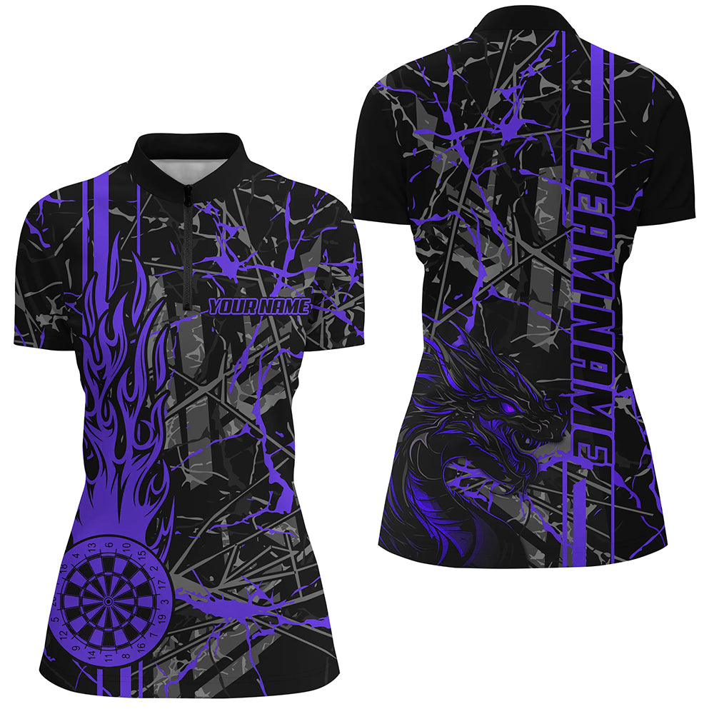 Purple Grunge Dart, Fire Flame Dart Board Custom Name Dragon Darts League