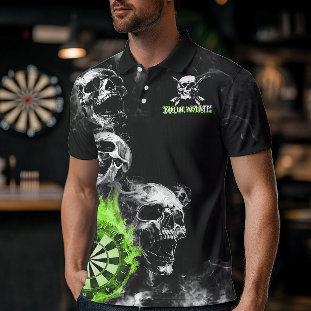 Personalized Green Darts Smoke Skull Men Dart Custom Dart Board Fire Flame Dart Team