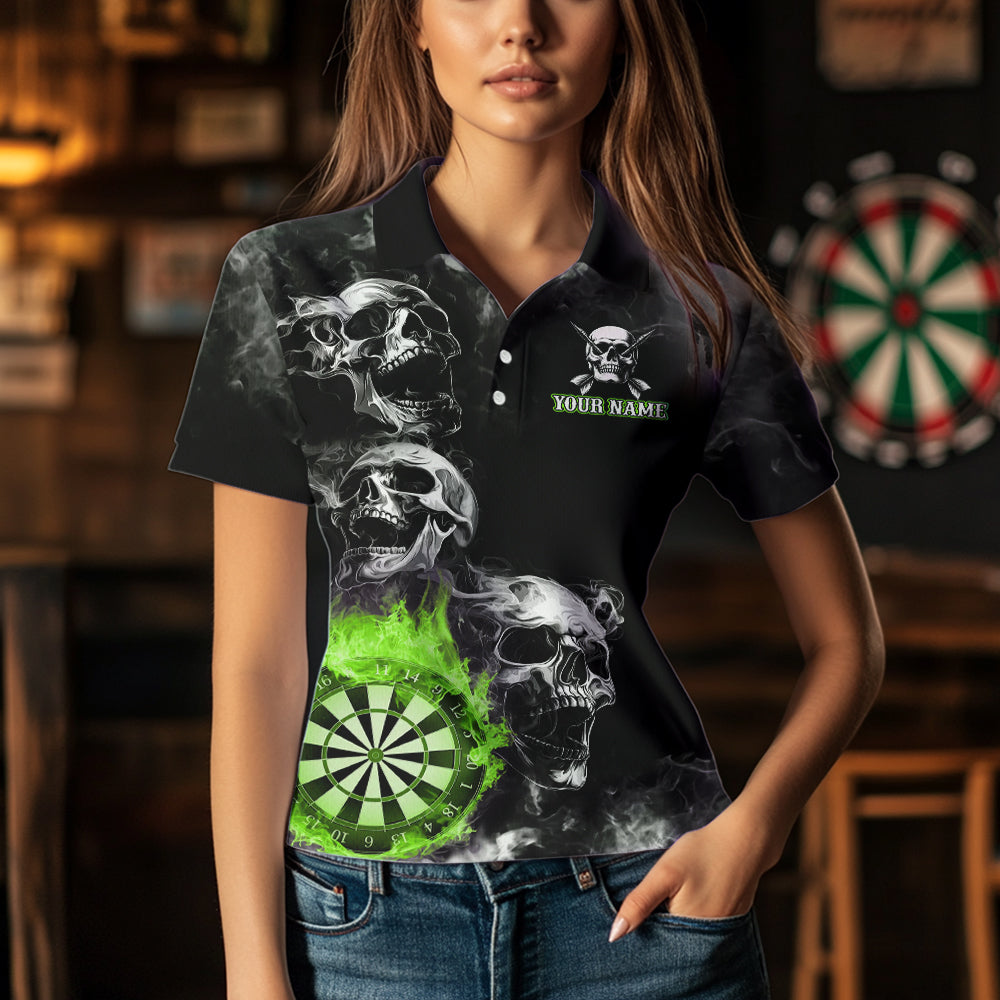 Personalized Green Darts Smoke Skull Men Dart Custom Dart Board Fire Flame Dart Team