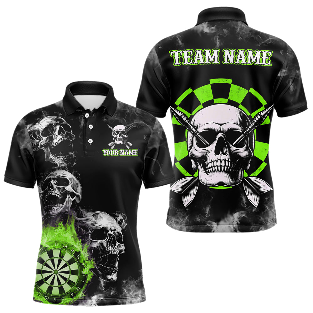 Personalized Green Darts Smoke Skull Men Dart Custom Dart Board Fire Flame Dart Team