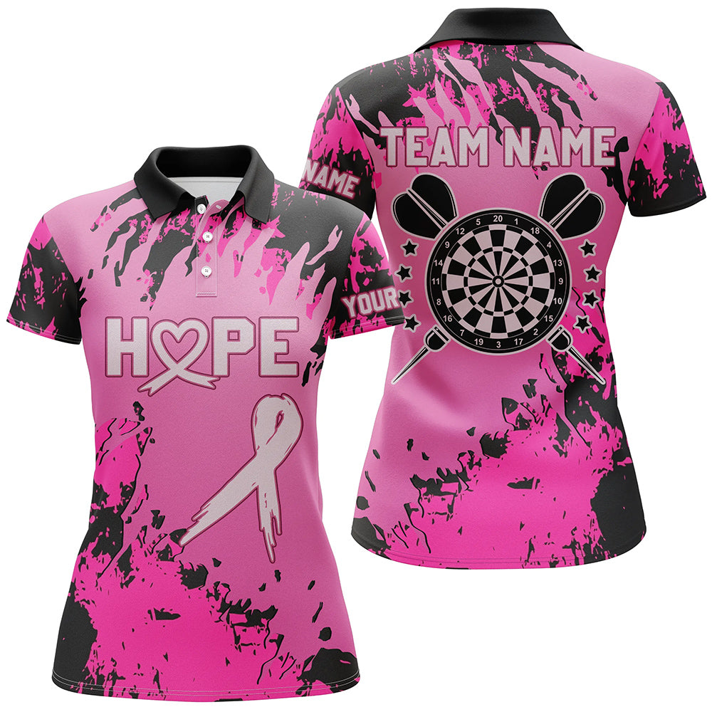 Breast Cancer Awareness Pink Grunge Camo Women Darts and Quarter-Zip Custom Darts