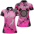Breast Cancer Awareness Pink Grunge Camo Women Darts and Quarter-Zip Custom Darts
