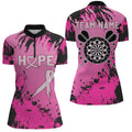 Breast Cancer Awareness Pink Grunge Camo Women Darts and Quarter-Zip Custom Darts