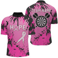 Breast Cancer Awareness Pink Grunge Camo Men Darts and Quarter-Zip Custom Darts