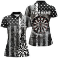 Custom Black Grunge US Flag Patriotic Dart, Retro Darts Board Smoke Dart Team