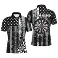 Custom Black Grunge US Flag Patriotic Dart, Retro Darts Board Smoke Dart Team