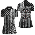 Custom Black Grunge US Flag Patriotic Dart, Retro Darts Board Smoke Dart Team