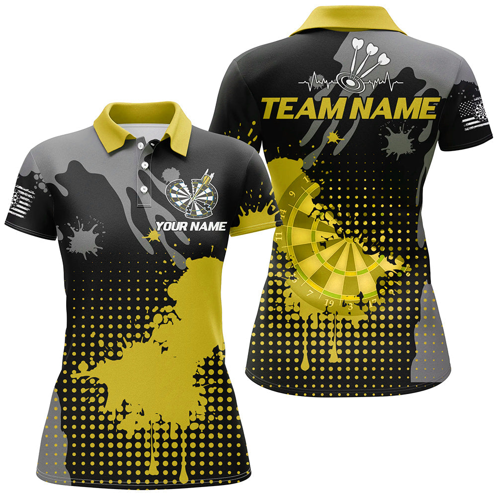 Personalized Grunge Paint Darts and Best Darts Team |Yellow