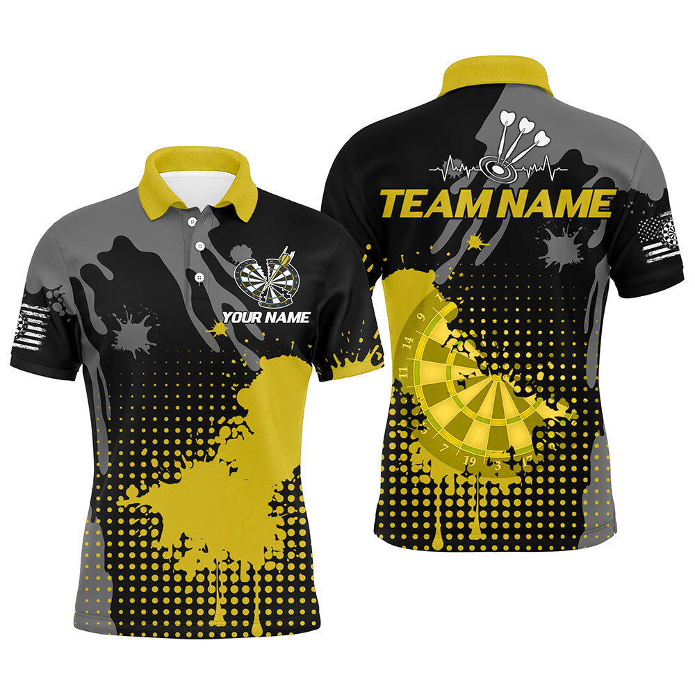 Personalized Grunge Paint Darts and Best Darts Team |Yellow