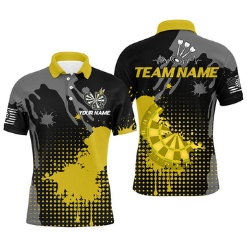 Personalized Grunge Paint Darts and Best Darts Team |Yellow