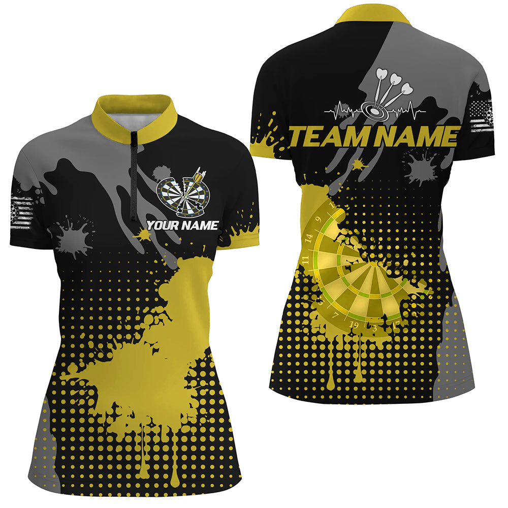 Personalized Grunge Paint Darts and Best Darts Team |Yellow