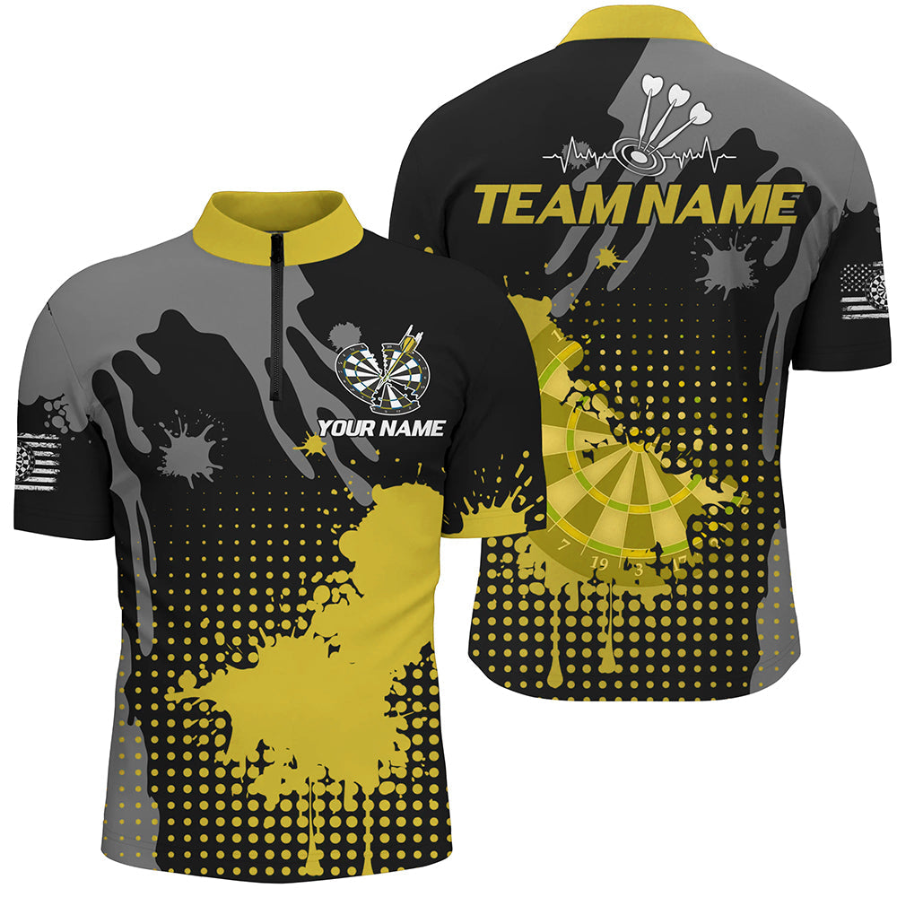 Personalized Grunge Paint Darts and Best Darts Team |Yellow