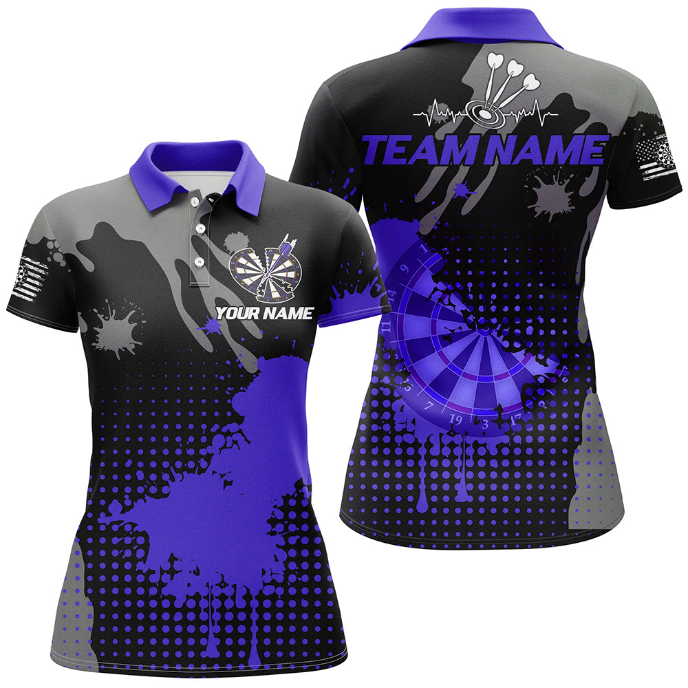 Personalized Grunge Paint Darts and Best Darts Team |Purple
