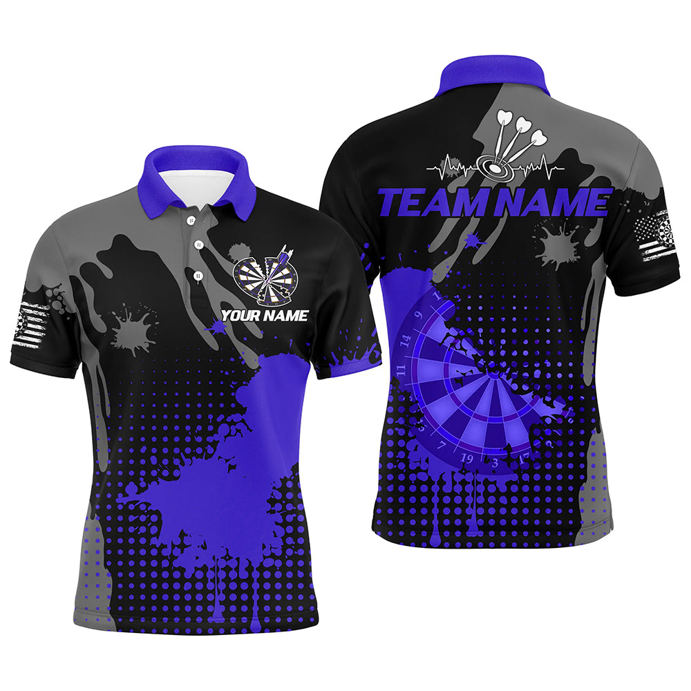 Personalized Grunge Paint Darts and Best Darts Team |Purple