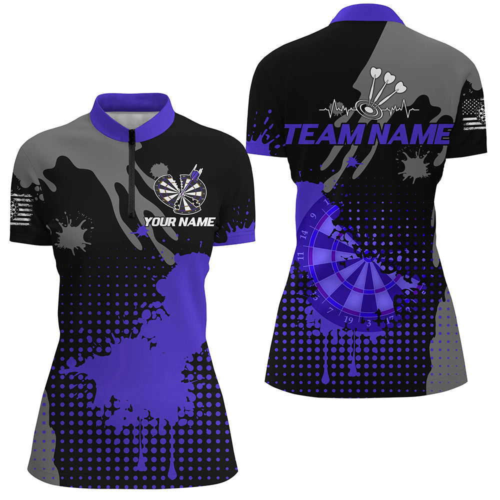 Personalized Grunge Paint Darts and Best Darts Team |Purple