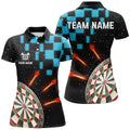 Personalized Blue Checkerboard Darts Custom Dart Board Darts Team