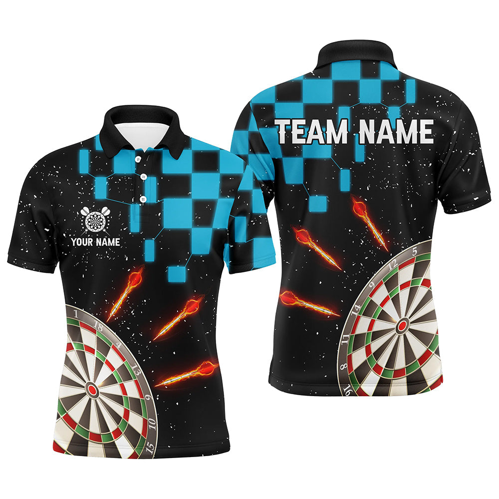 Personalized Blue Checkerboard Darts Custom Dart Board Darts Team