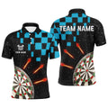 Personalized Blue Checkerboard Darts Custom Dart Board Darts Team