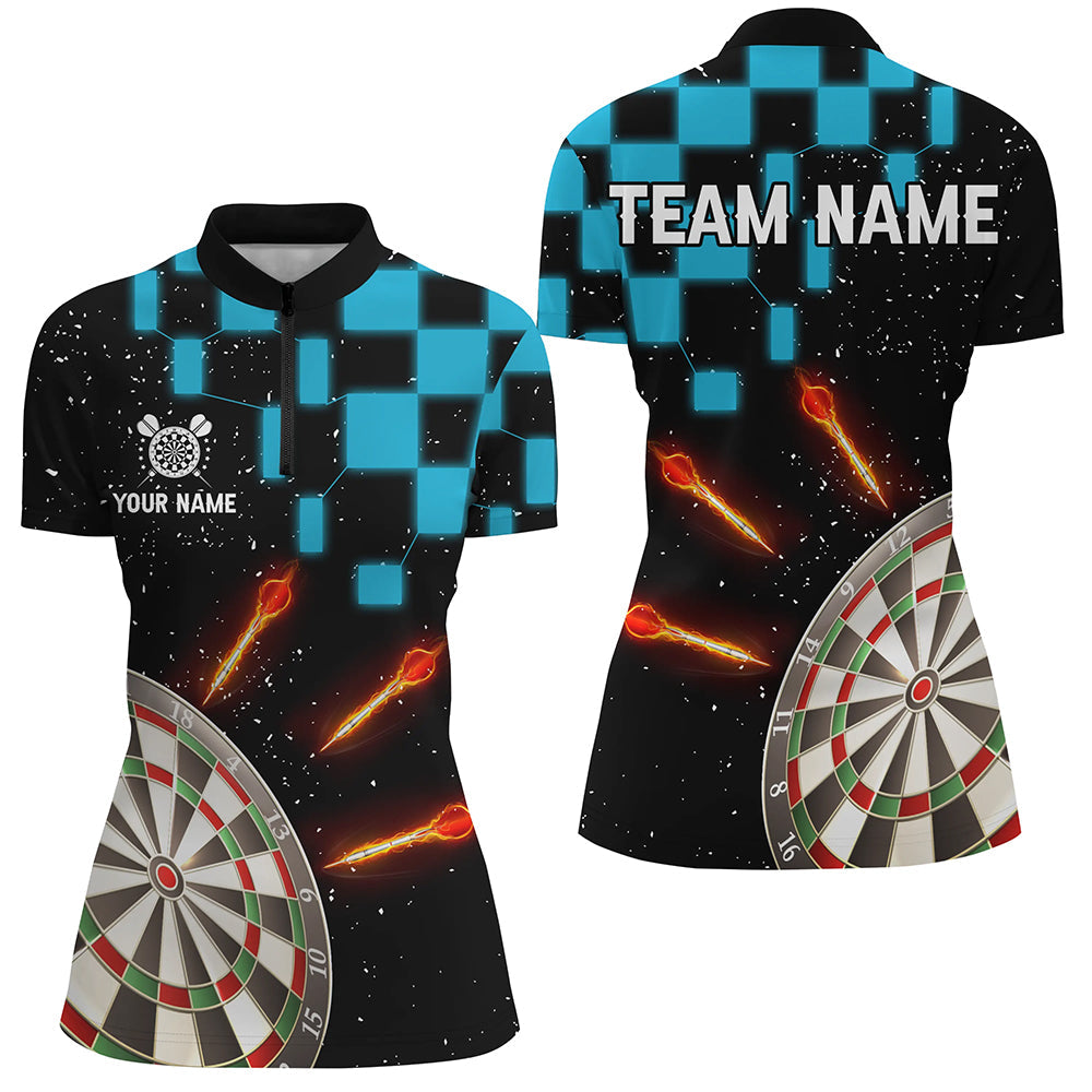 Personalized Blue Checkerboard Darts Custom Dart Board Darts Team