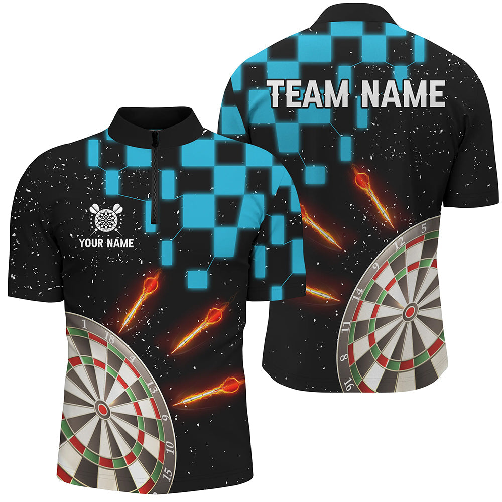 Personalized Blue Checkerboard Darts Custom Dart Board Darts Team