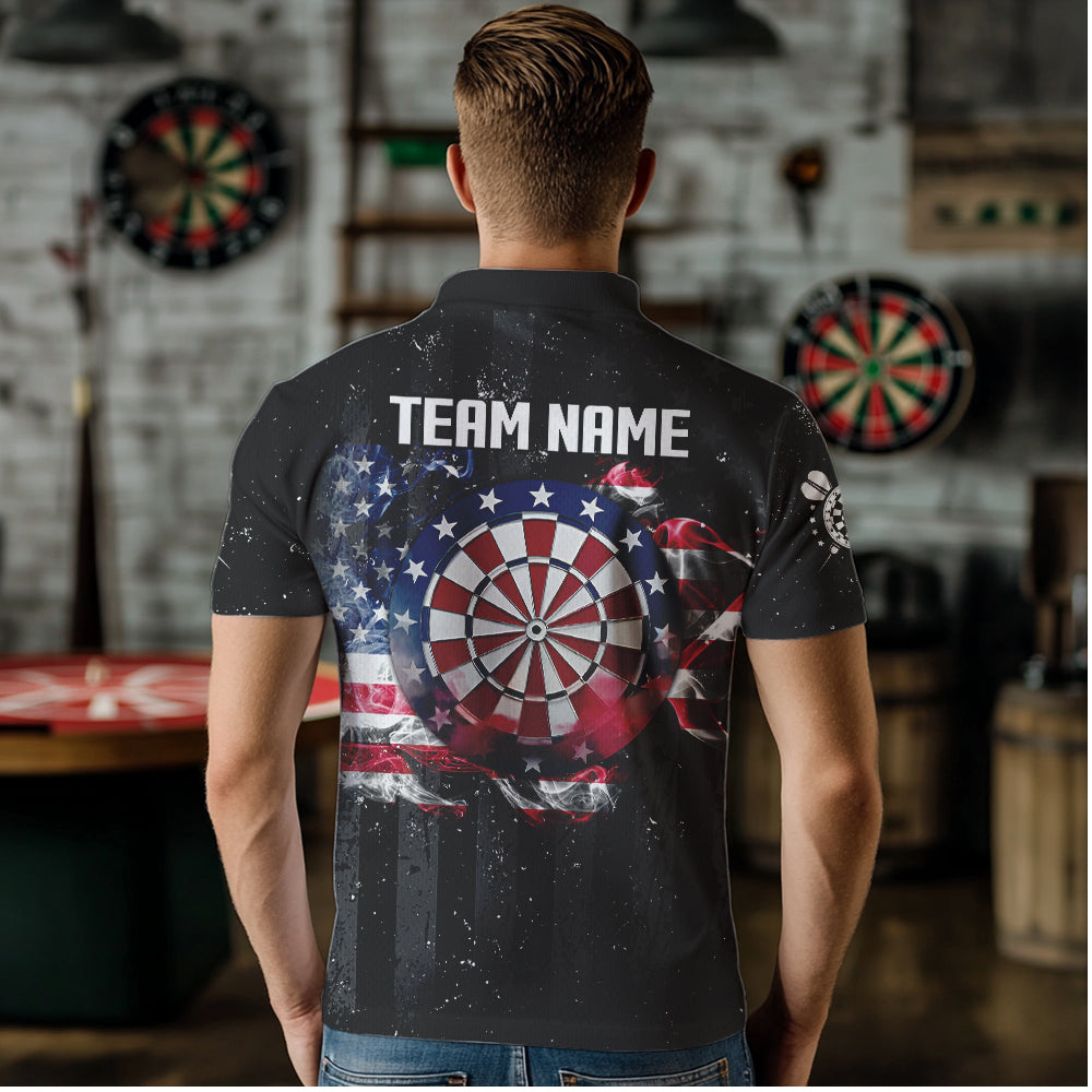 Customized American Flag Smoke Black Grunge Dart, Patriotic Team Darts