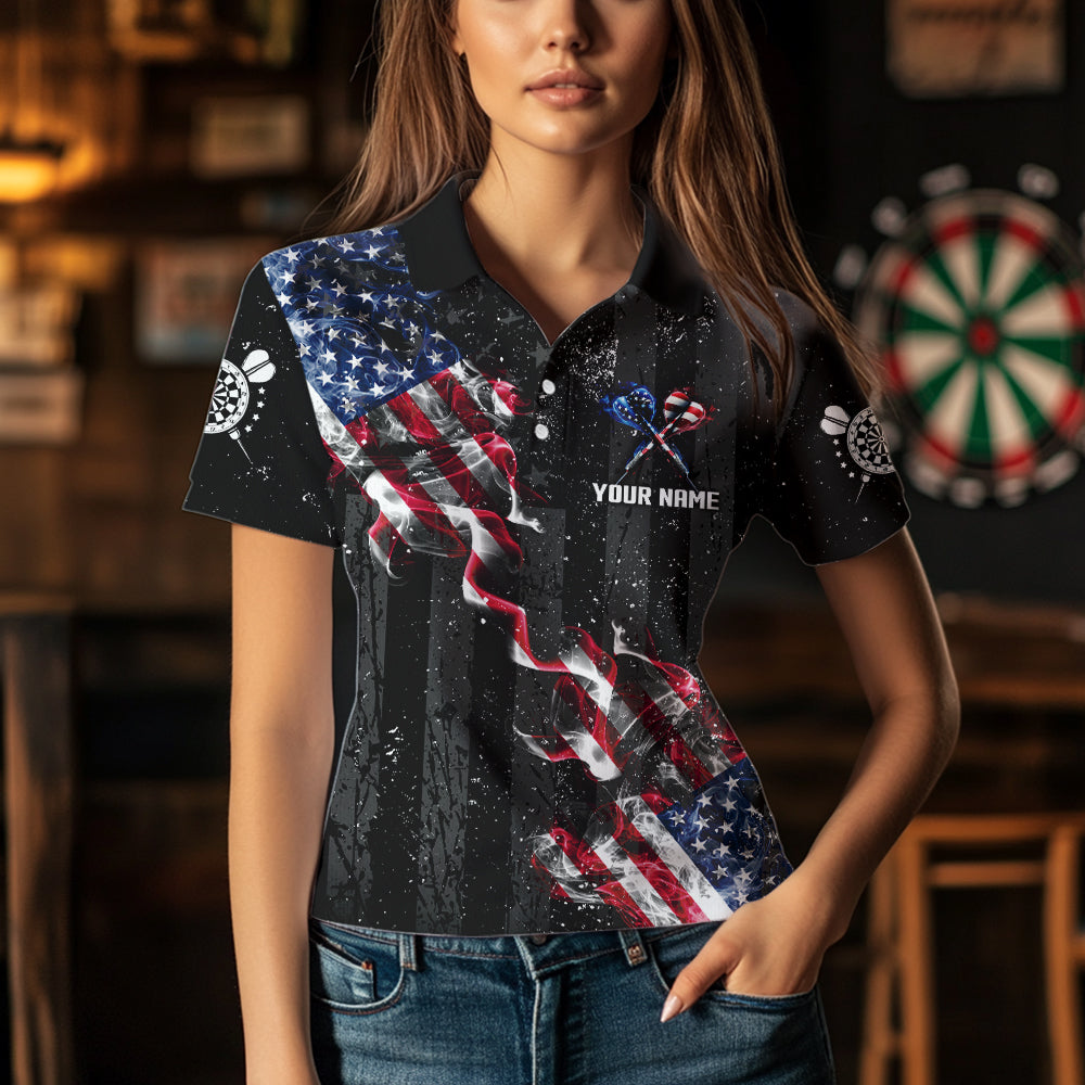 Customized American Flag Smoke Black Grunge Dart, Patriotic Team Darts