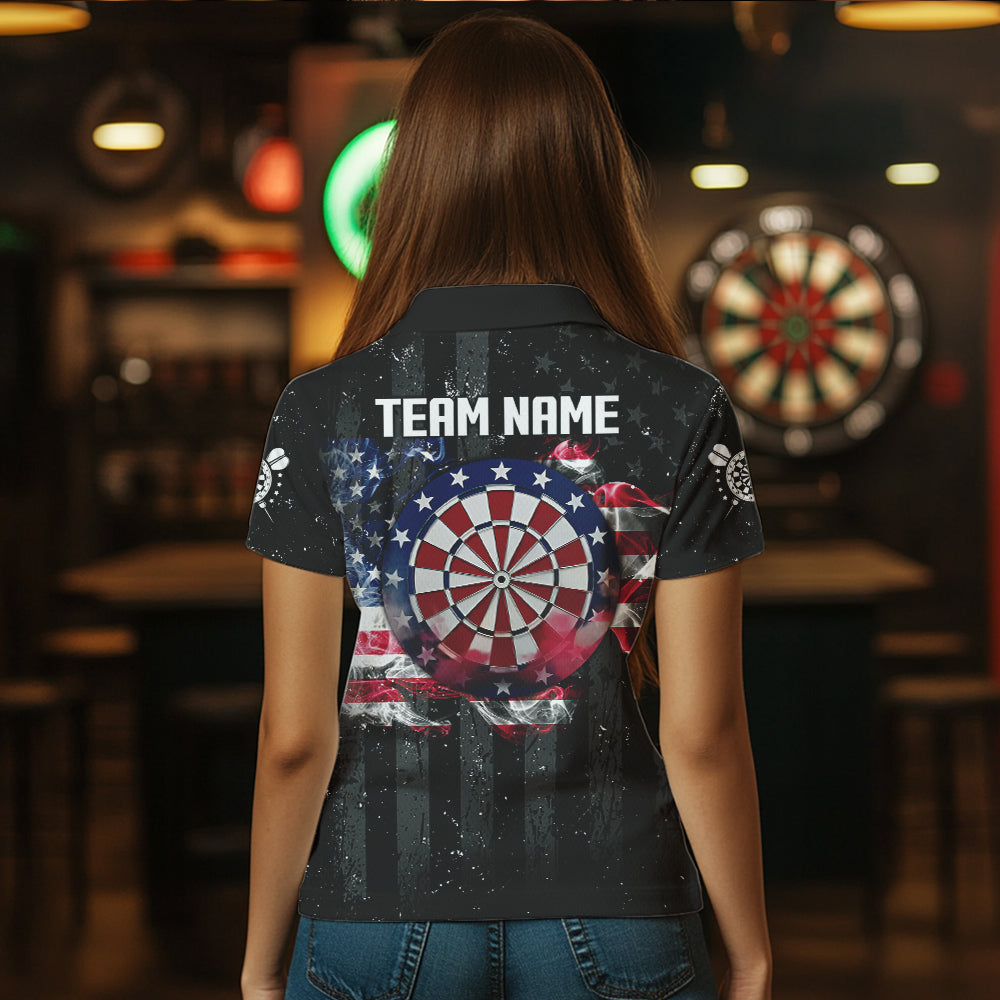 Customized American Flag Smoke Black Grunge Dart, Patriotic Team Darts