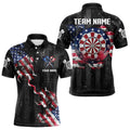 Customized American Flag Smoke Black Grunge Dart, Patriotic Team Darts