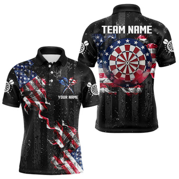 Customized American Flag Smoke Black Grunge Dart, Patriotic Team Darts