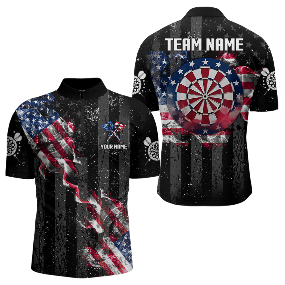 Customized American Flag Smoke Black Grunge Dart, Patriotic Team Darts