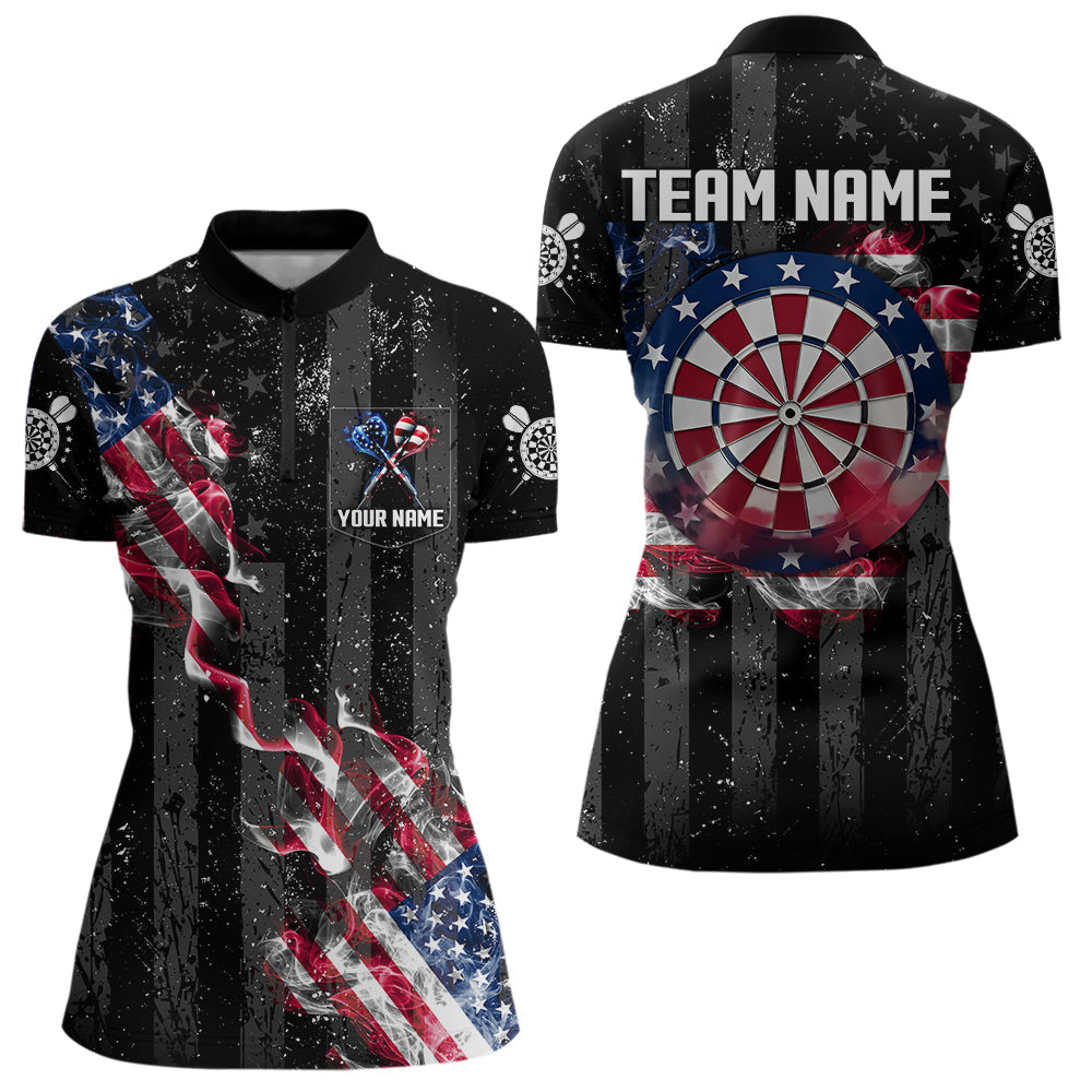 Customized American Flag Smoke Black Grunge Dart, Patriotic Team Darts