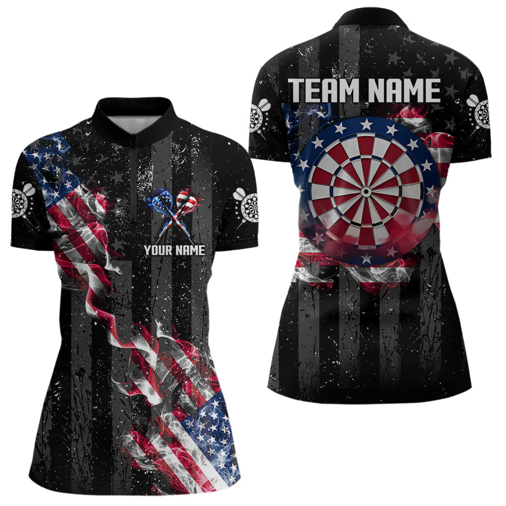 Customized American Flag Smoke Black Grunge Dart, Patriotic Team Darts