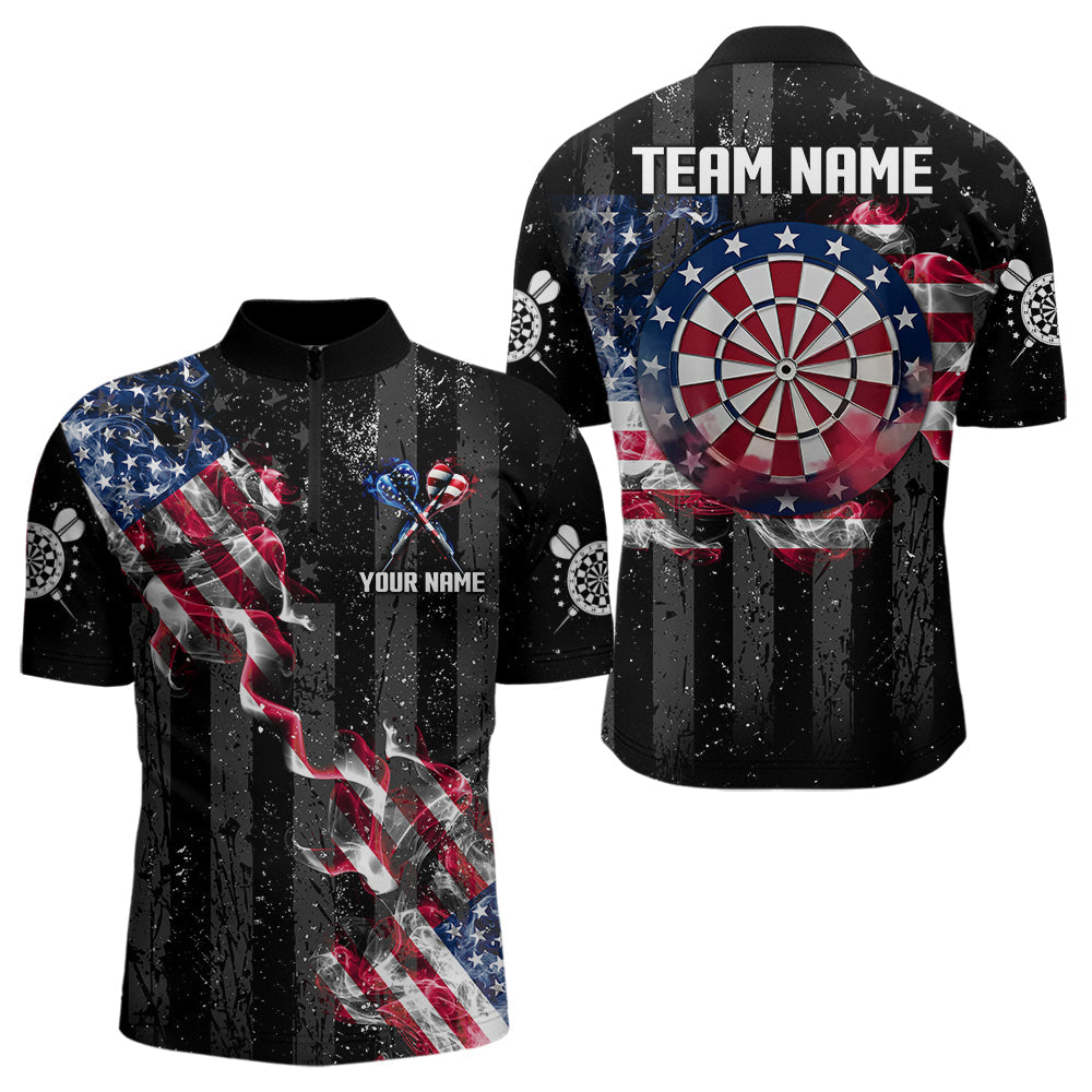 Customized American Flag Smoke Black Grunge Dart, Patriotic Team Darts