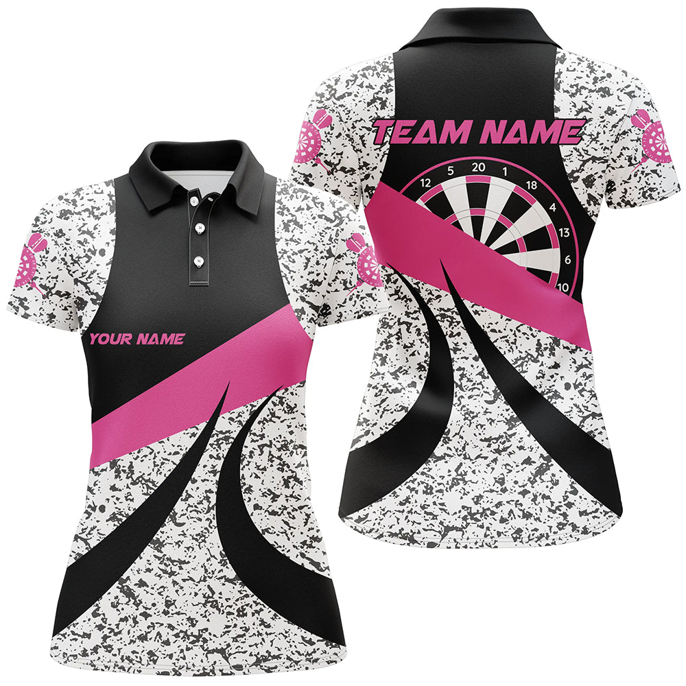 Personalized Grunge Pink Darts and Quarter-Zip, Unique Darts Team Attire