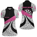 Personalized Grunge Pink Darts and Quarter-Zip, Unique Darts Team Attire