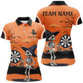 Funny Skeleton Orange Halloween Darts Custom Halloween Gifts For Darts Lover
