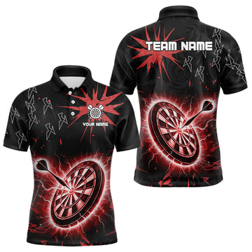 Custom Dart, Black And Red Dartboard Thunder Lightning Darts and