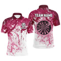 Personalized Pink Grunge Classic Darts Custom Team Name Darts Short Sleeve
