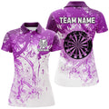 Personalized Purple Grunge Classic Darts Custom Team Name Darts Short Sleeve