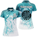 Personalized Turquoise Grunge Classic Darts Custom Team Darts Short Sleeve