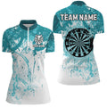 Personalized Turquoise Grunge Classic Darts Custom Team Darts Short Sleeve