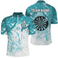 Personalized Turquoise Grunge Classic Darts Custom Team Darts Short Sleeve