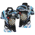 Personalized Blue Waves 3D Dart Board Quarter-Zip Custom Men Dart Dart