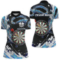 Personalized Blue Waves 3D Dart Board Quarter-Zip Custom Men Dart Dart