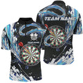 Personalized Blue Waves 3D Dart Board Quarter-Zip Custom Men Dart Dart