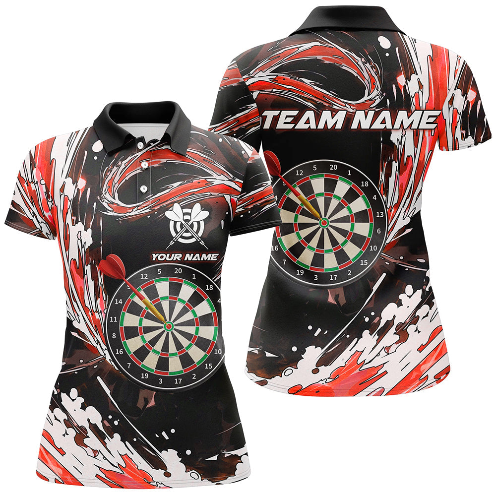Personalized Red Waves 3D Dart Board Quarter-Zip Custom Men Dart Dart