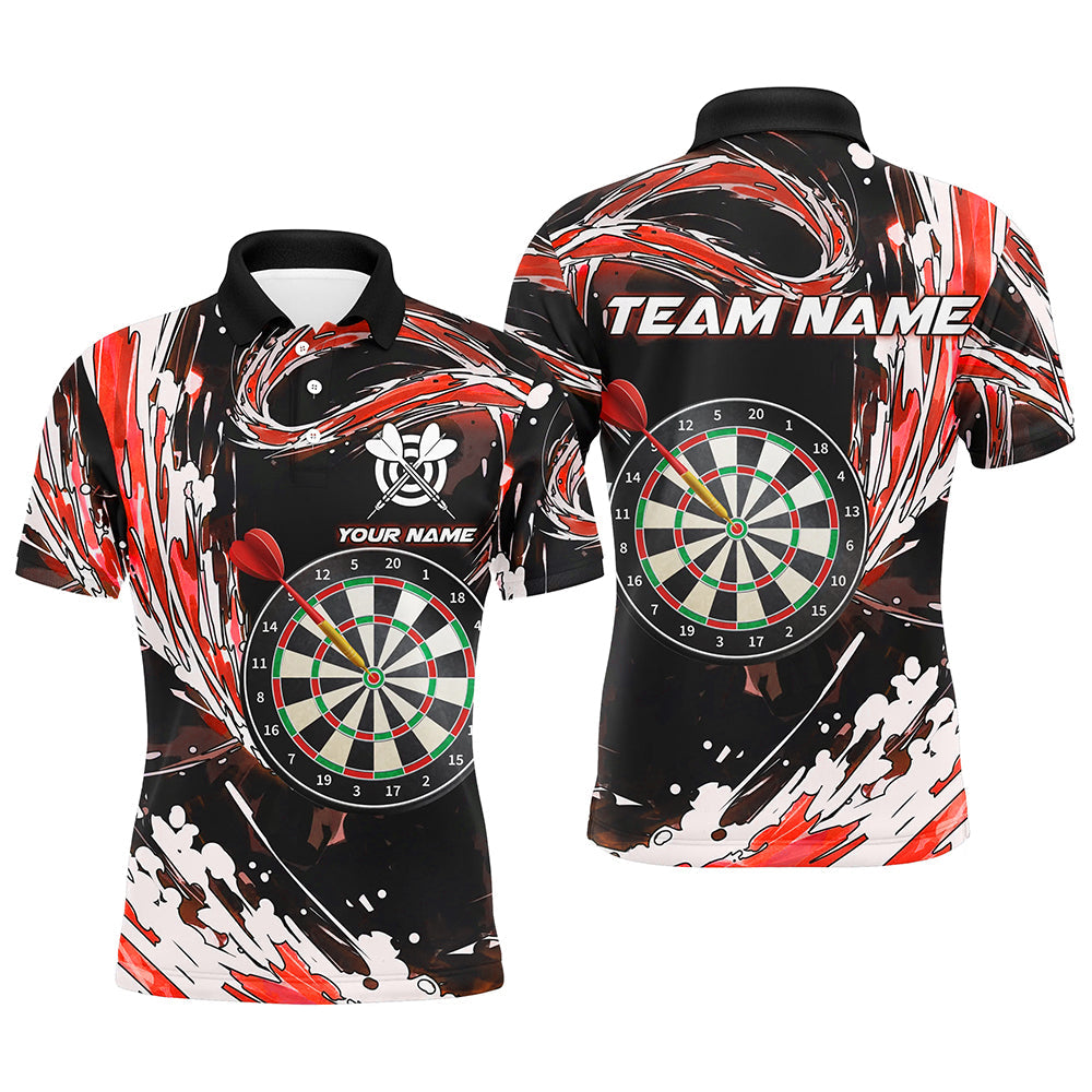 Personalized Red Waves 3D Dart Board Quarter-Zip Custom Men Dart Dart
