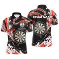 Personalized Red Waves 3D Dart Board Quarter-Zip Custom Men Dart Dart