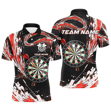 Personalized Red Waves 3D Dart Board Quarter-Zip Custom Men Dart Dart