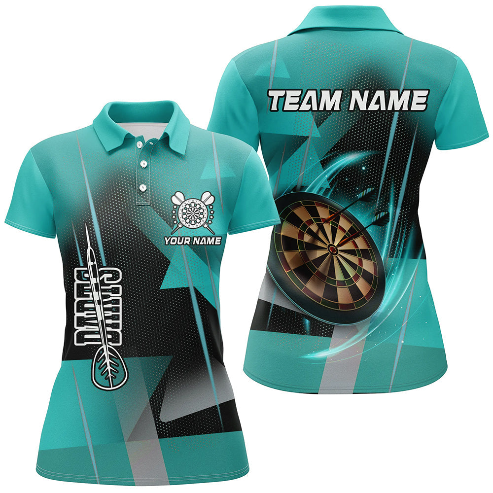 Personalized Darts and Quarter-Zip 3D Printed Custom Turquoise Darts Team